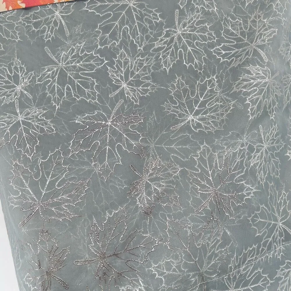 Harvest Home Maple Pole Top Curtain Panel Pair Gray Silver 38x84 Set of 2, NWT